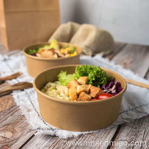 Take away Kraft paper salad bowl eco-friendly bowl